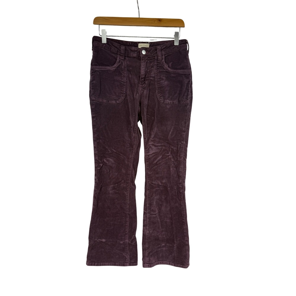 Pilcro and the Letterpress Purple Corduroy Bootcut Fall Boho Retro Pants 28